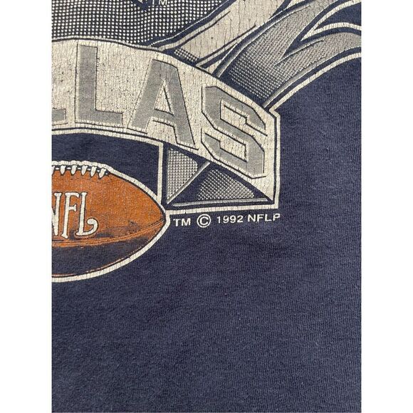 Vintage 1992 Dallas Cowboys T-Shirt – Logo 7 – XL – Made in USA - Picture 7 of 7